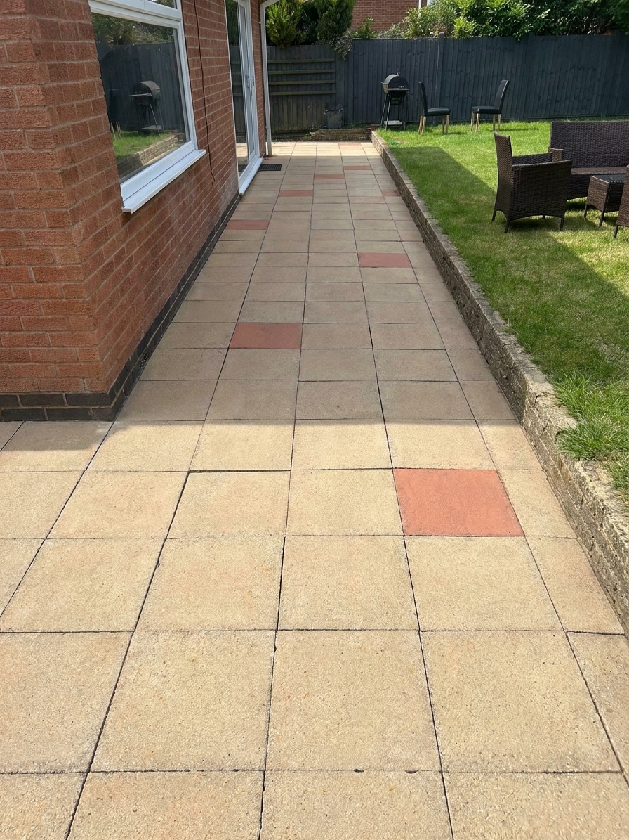 Slabs after jet washing - restored paving