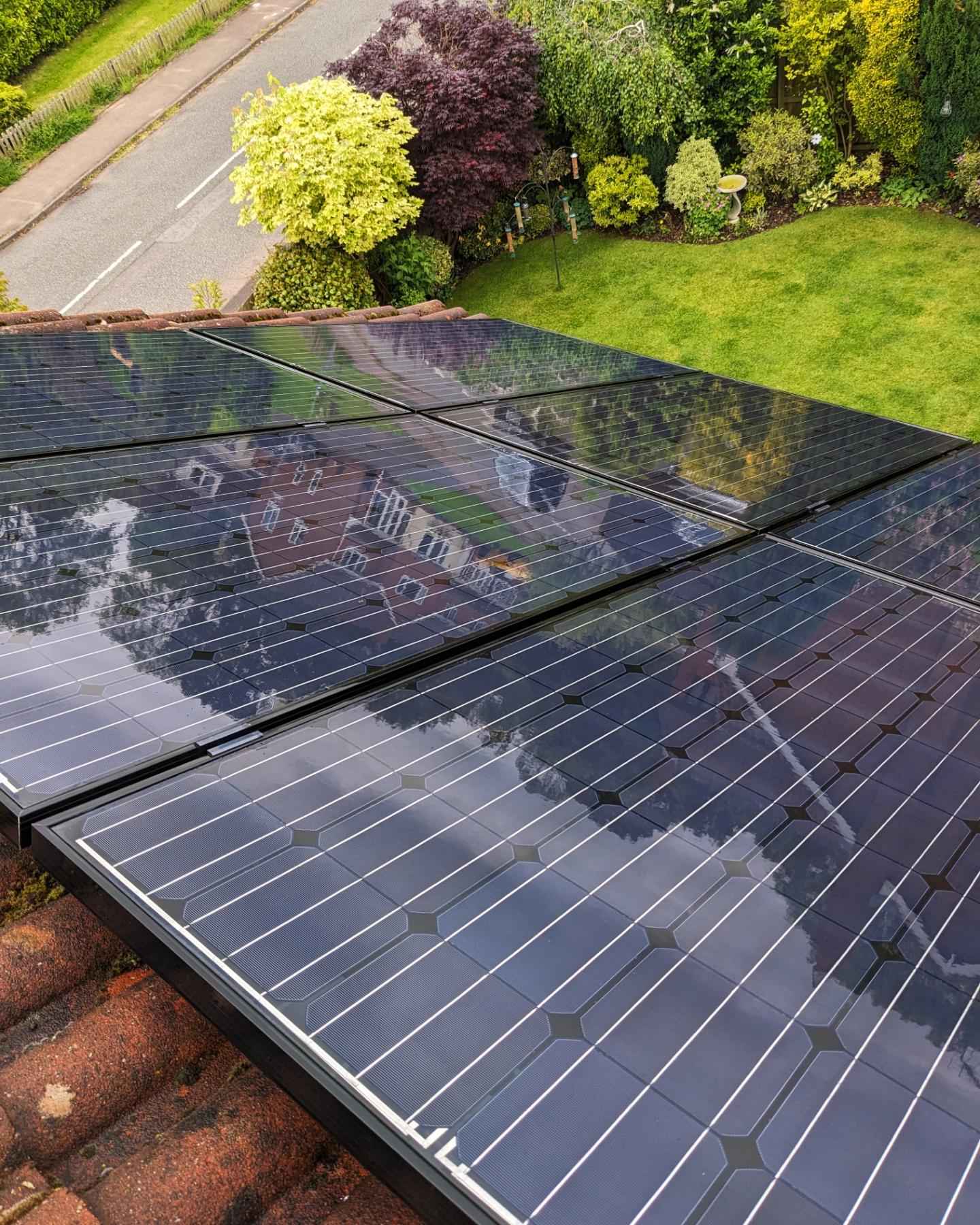 Solar panels professionally cleaned for maximum efficiency