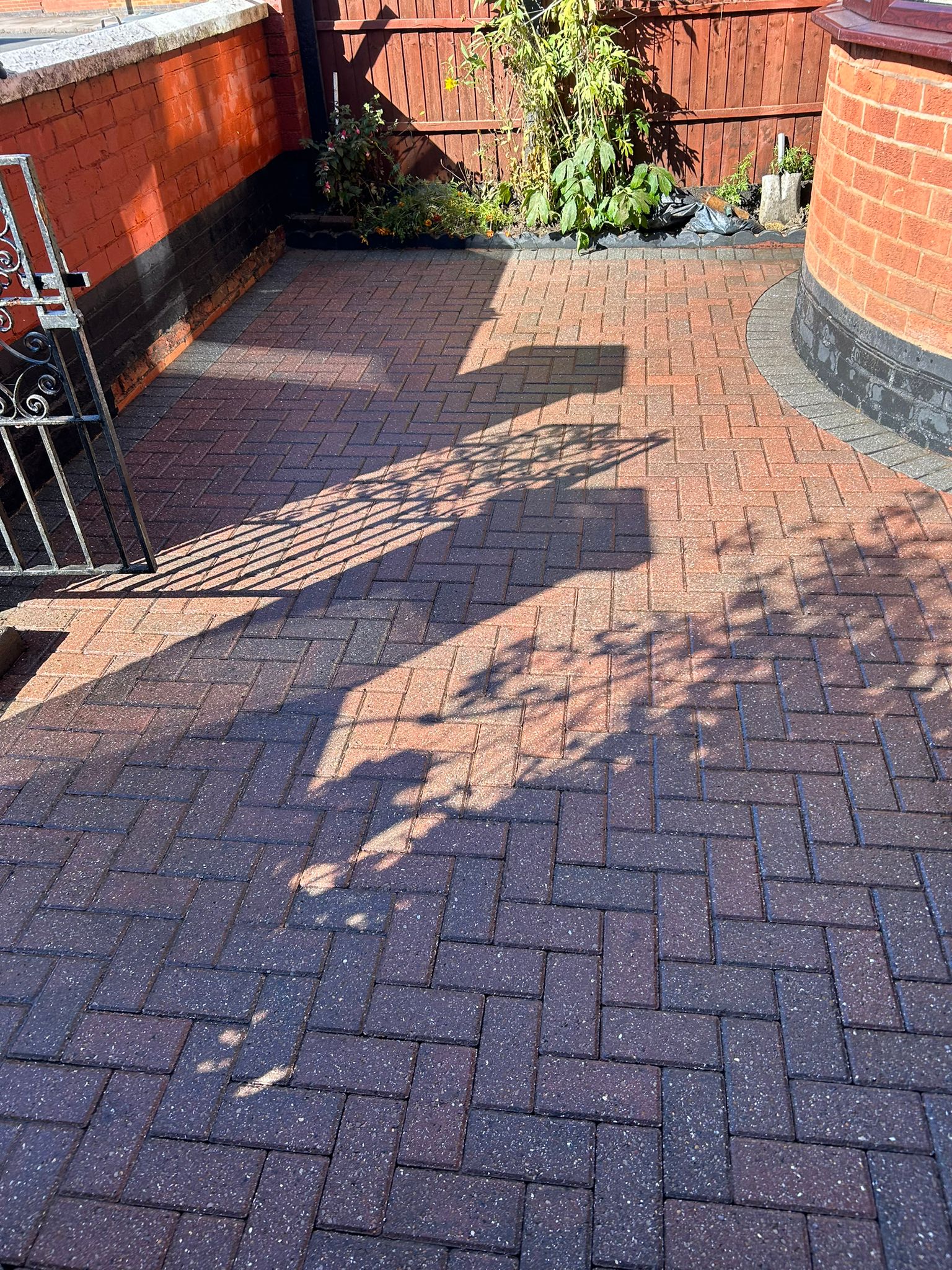 Blocks after jet washing - restored paving
